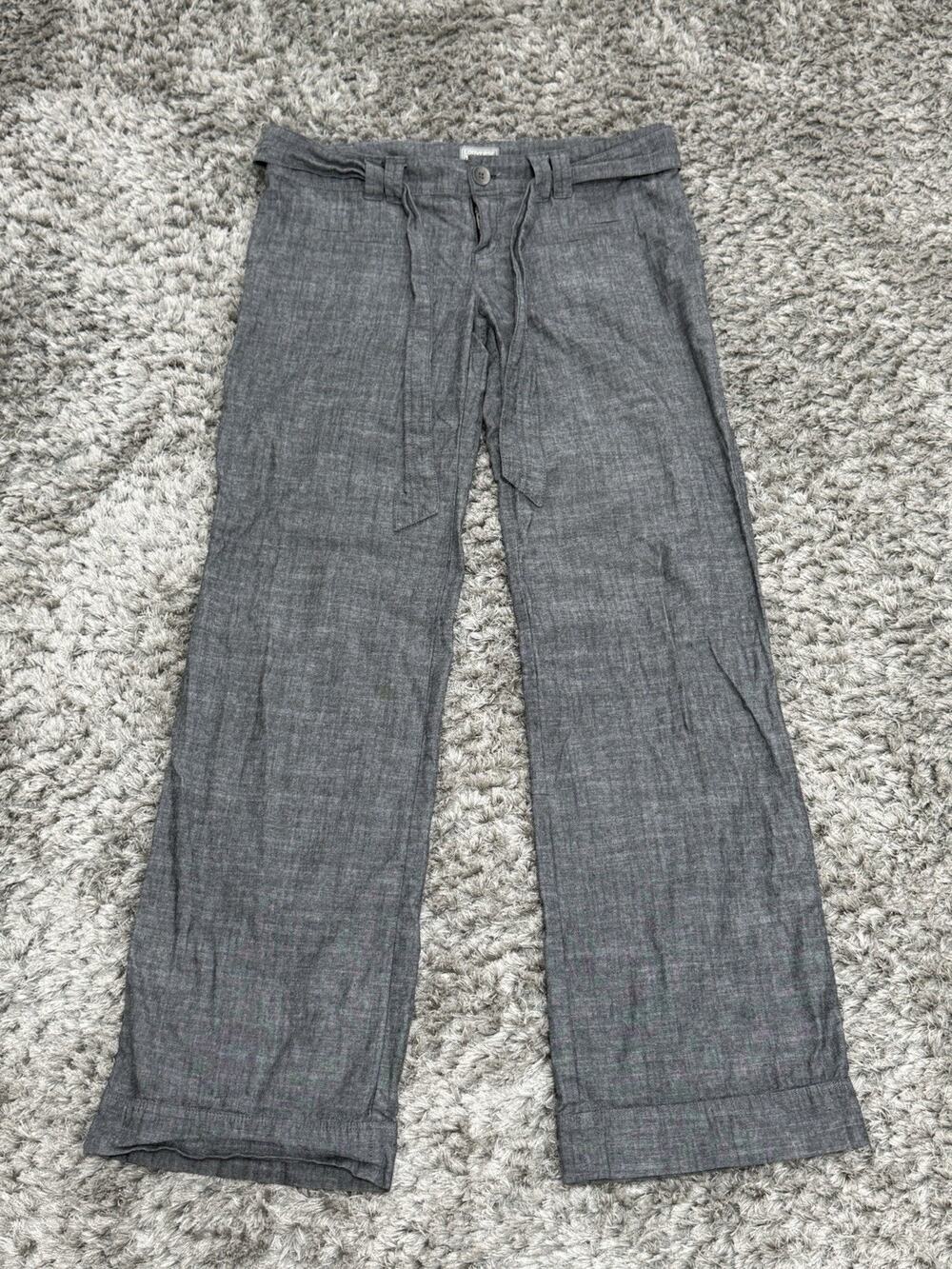 Converse One Star Women’s Gray Wide Leg Pants Cotton Belted Low Rise Size 4
